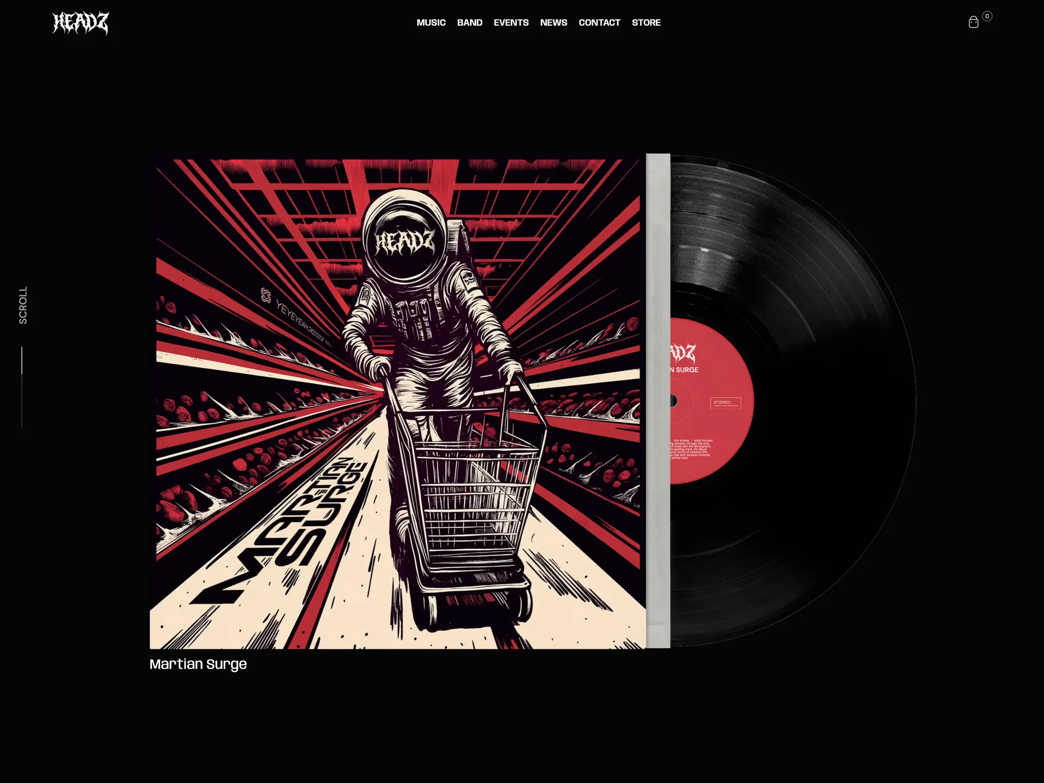 Page d’un album avec sa pochette illustrée et son vinyle