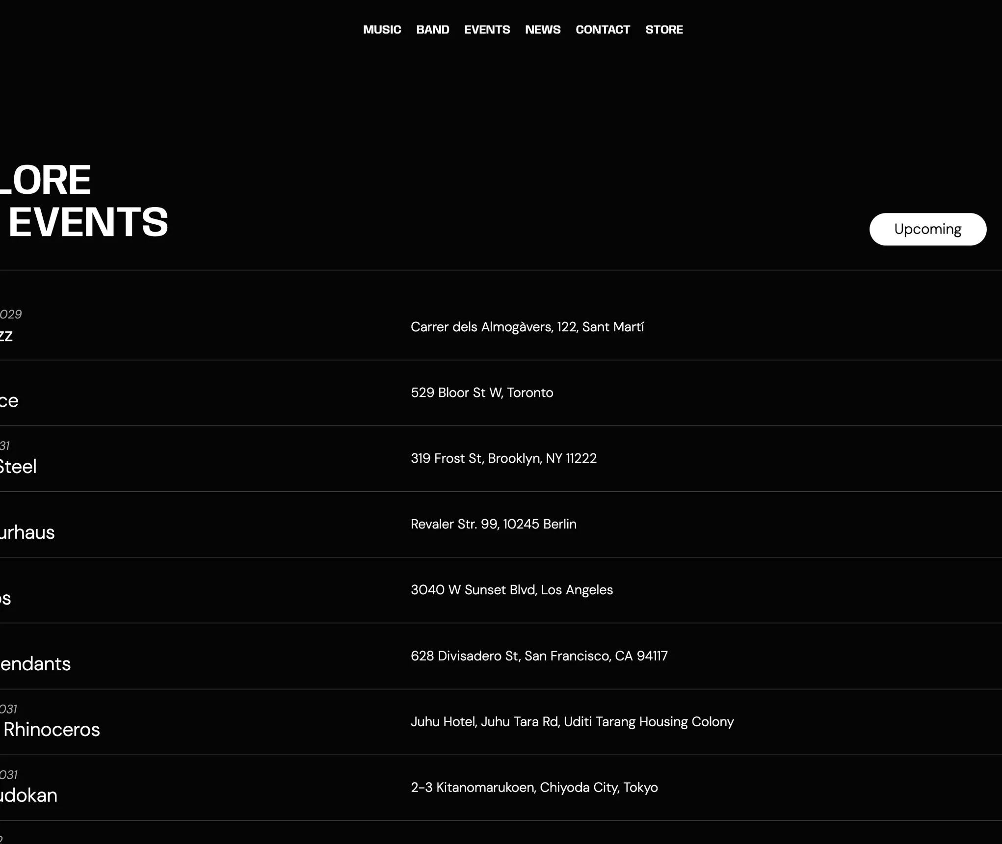 Page d’accueil du site Headztone qui met en avant le nouvel album