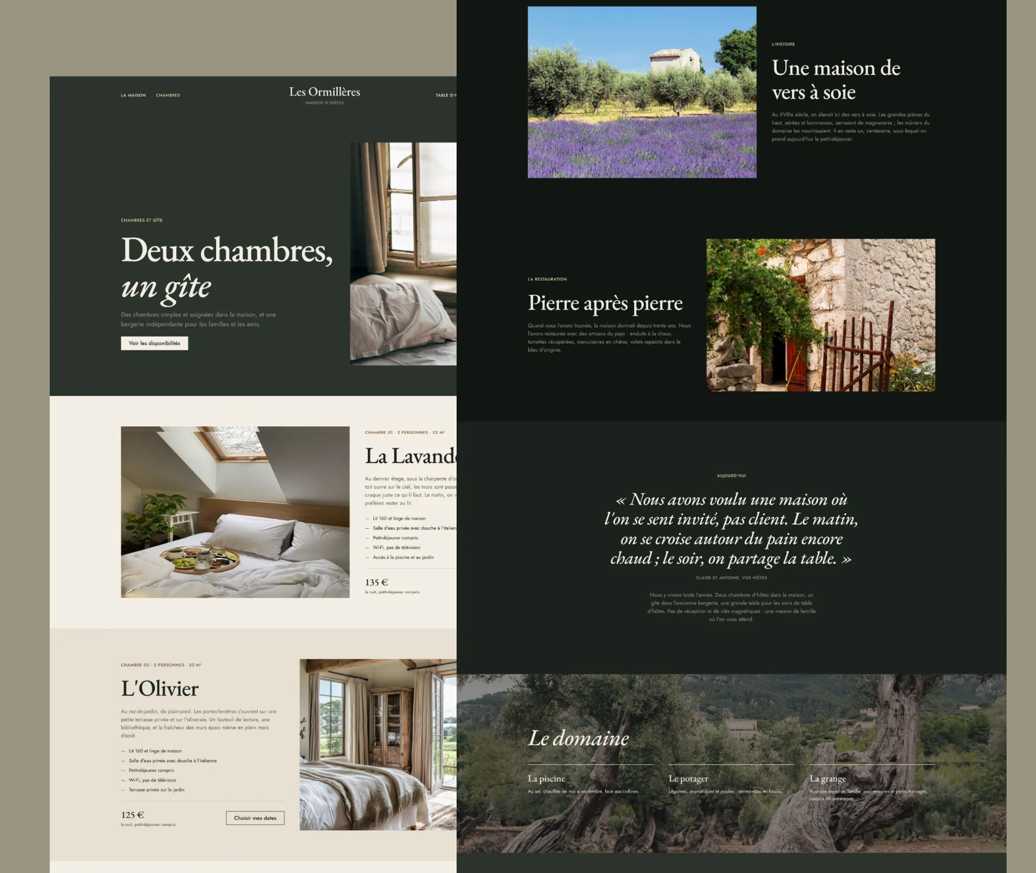 Pages Chambres et gîte et La maison du site des Ormillères